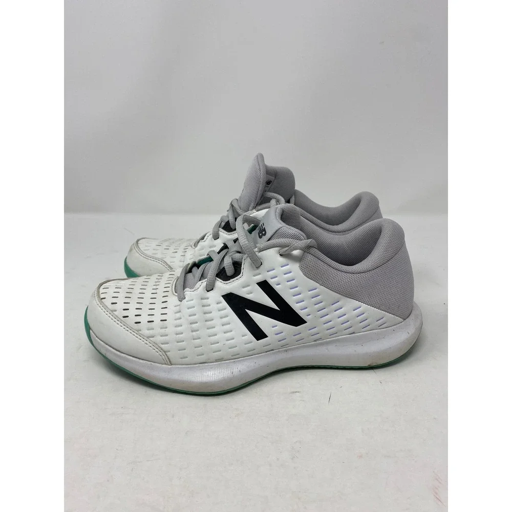 New Balance 696v4 Womens Tennis Shoes White Grey Teal WCH696D4 Size 8 Wide